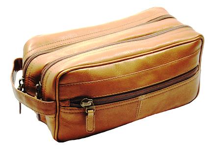 Dorado Leather Double Zip Shave Kit 117