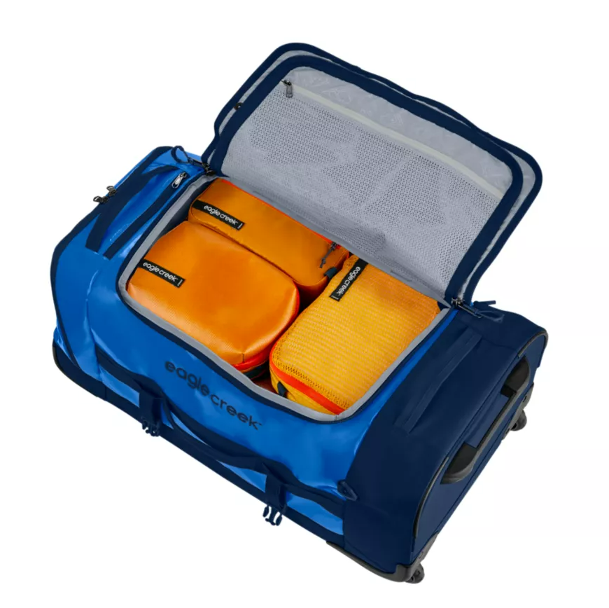 thumbnail interactive-video image 1 of Heavy-Duty Rolling Duffle Bag, 60-100L Expandable Wheeled Cargo Holdall For Travel & Sports, Lightweight Soft-Side Suitcase With 2 Wheels 1 of 5